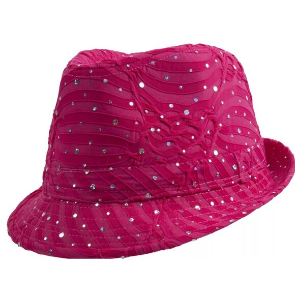 Red Sequin Trilby Hat Glam Party Fedora for Red Hat Ladies, Dance, Jazz Costume - Picture 1 of 5